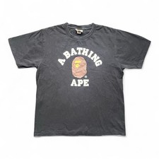 Authentic Men’s Bape A Bathing Ape College Black T-shirt Tee Size M Medium