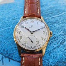 Vintage 9k Solid Gold Omega Hand-Winding Men's Wristwatch Cal 30T2      9ct