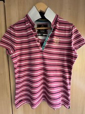 Toggi Women’s Jersey Collection Polo Shirt, Pink Striped (UK12/VGC)