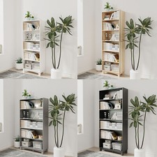 Wide 5/6 Shelf Tier Wooden Bookcase Shelving Modern Open Display Storage Cabinet