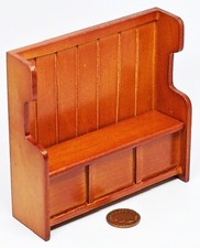 Dolls house settle pew oak - settle,