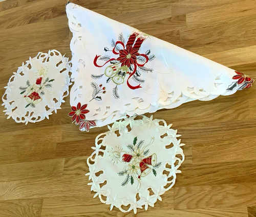 Piece embroidered doily set - 7-piece,