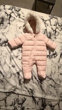 Girls Pink Snowsuit/pramsuit