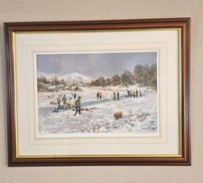 Framed Art Print 'Curling At