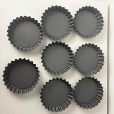 Mini Individual Pie Flan Tart Tins Removable Base 4in 8 Total