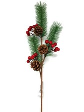 Artificial Pine Cone & Red