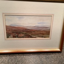 Vintage Watercolour Of Welsh Marshe’s Around Top End  Of Covey Valley