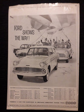FORD ANGLIA (MOTOR SHOW SUPPLEMENT)- Card Mounted Original Magazine Advert 1960