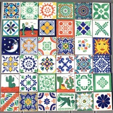 36 AUTHENTIC MEXICAN TILES Large PATCHWORK DOS