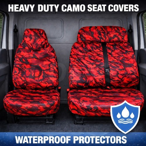 Van seat covers red camo - van,
