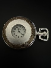 Half Hunter Silver Plated Pocket Watch with Arabic Numerals Working Order
