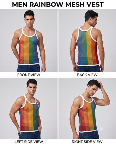 Mens rainbow fishnet - mens,