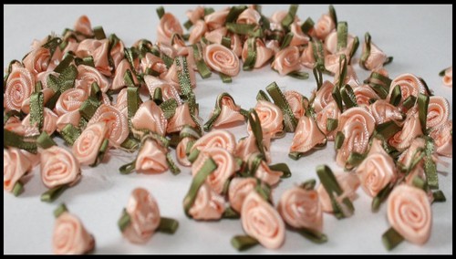 Small mini satin ribbon rose - small,