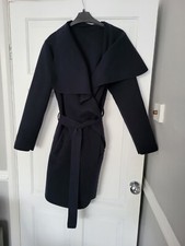 Women's Belted Jacket Drape Coat ' Navy Blue - Unsized