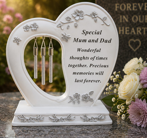 Mum dad memorial heart - &,