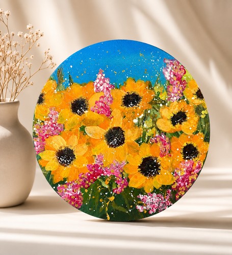 Original acrylic sunflower - original,