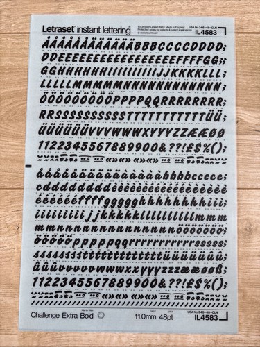 Letraset rub transfer - letraset,