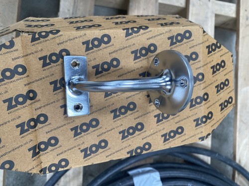 Satin chrome handrail brackets - handrail,