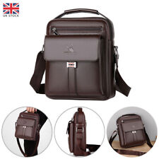 Multifunctional Men's Messenger Bag PU Leather Crossbody Shoulder Bag Men Travel