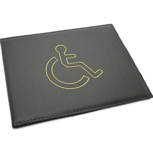 Soft leather disabled badge - disabled,