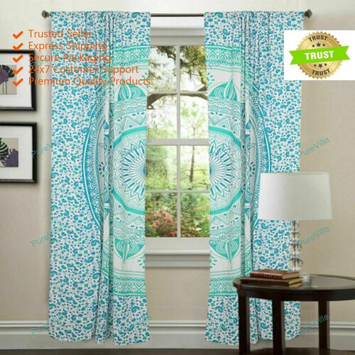 Window door curtain hippie - window,