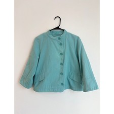 Max Mara Teal Cotton Button