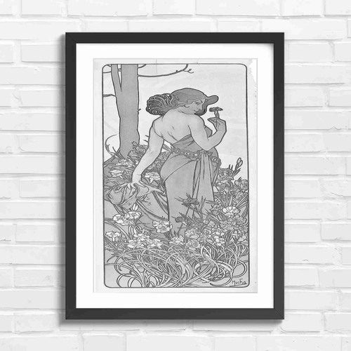Vintage art nouveau woman - art,