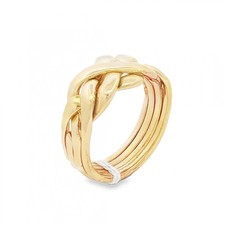 9ct Yellow Gold Puzzle Ring - Size N - 10mm