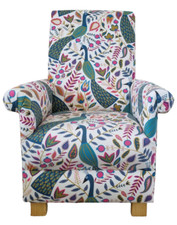 Fryetts peacocks teal - peacocks, fabric