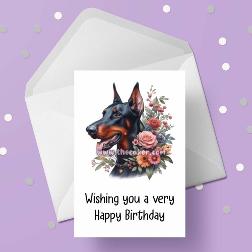 Doberman dog birthday card - birthday,