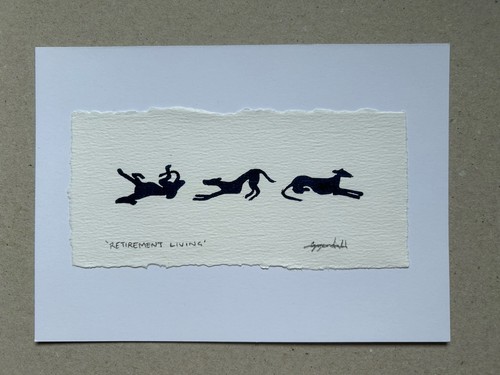Greyhound mini lino - greyhound, print