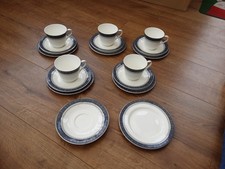 Royal Doulton Sherbrooke Trio x5 plus extra saucer and plate