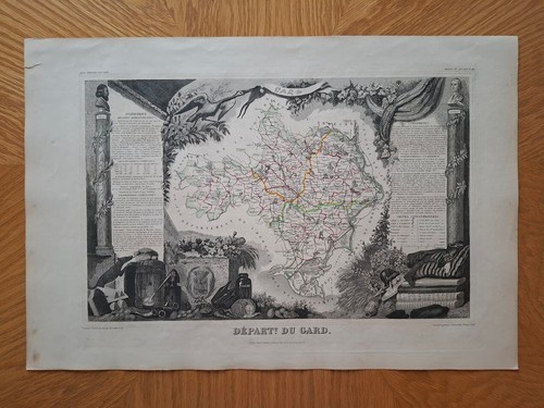 Antique c19th france atlas - antique,