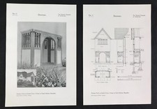 Building design architecture drawing plan Entrance Garden Porch Shropshire 1907