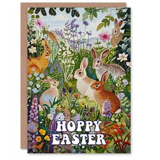 Easter Card Hoppy Cute Bunny