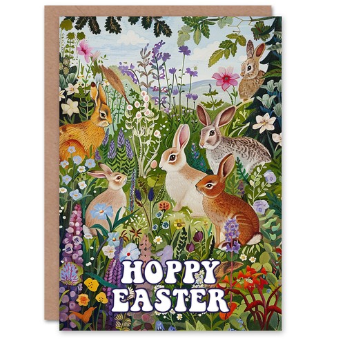 Easter card hoppy cute bunny - hoppy,
