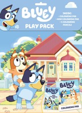 Bluey Play Pack 2 x Colouring Book & Colour Pencils & Pad Childrens Activity Set