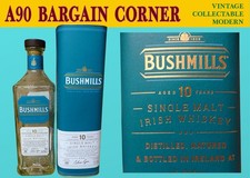 BUSHMILLS SINGLE MALT IRISH WHISKEY EMPTY 70cl BOTTLE & COLLECTORS DISPLAY TUBE