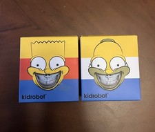 Kidrobot x Ron English: Homer & Bart Simpson Grin 3" Vinyl Art Figures Simpsons