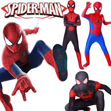 Kids SpiderMan Boys Miles Morales Tobey Maguire Outfits Jumpsuit Cosplay Costume