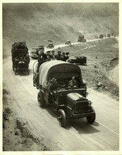 Army Trucks Bearing 200 Members Of The Civilian Army En Route To The - Old Photo