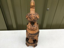 secret hidaway Solid wood carved bird & trinket pot on stand Lot E220319H