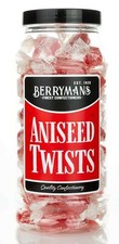 Aniseed Twists Retro Boiled Sweets Gift Jar by Berrymans Sweet Shop