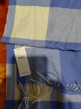 Blue And White Check Scarf