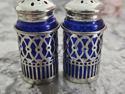 Vintage cobalt blue glass salt - cobalt,