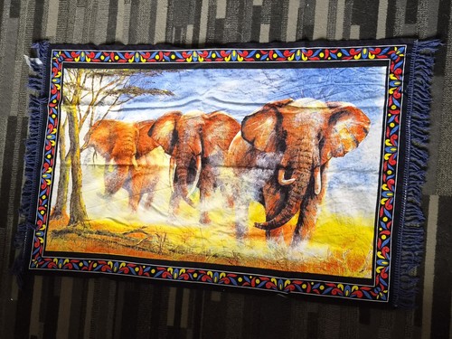 Vintage 90s elephant tapestry - vintage,