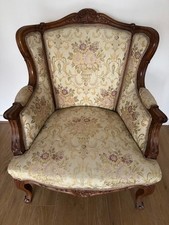 Vintage 1970s Walnut Bespoke Louis XV Statement Chateaux Armchair
