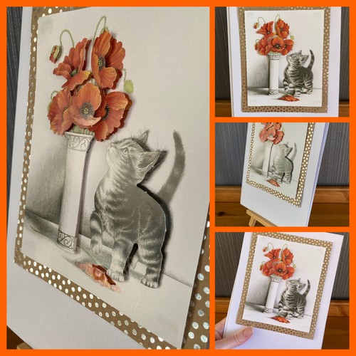 Handmade decoupage card - 3d, a5