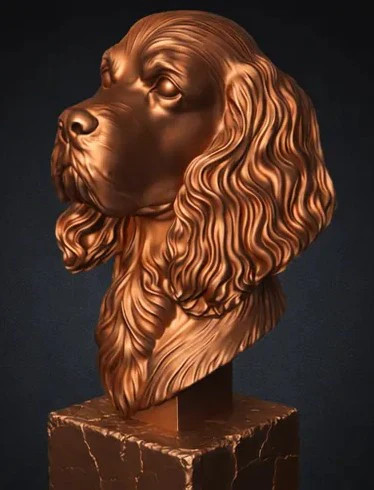 American cocker spaniel bust - cocker,
