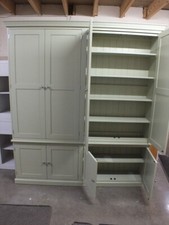 Buckingham All Painted Large Narrow Storage Cupboard/ Larder- F&B Ball Green